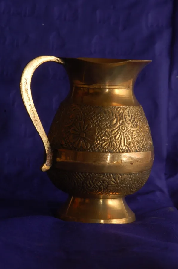 Floral Repoussé Brass Jal Patra